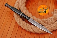 CUSTOM HANDMADE FORGED DAMASCUS STEEL BOOT KNIFE CAMPING HUNTING KNIFE 1617