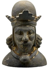 Ancient Sassanian King Bust Statue Sassanid Dynasty Stone Bust Probably Shapur