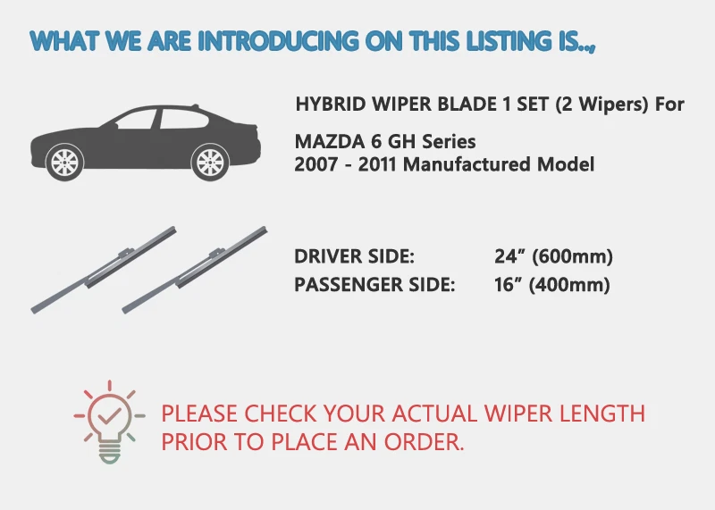 SIGHTLAB HYBRID WIPER for MAZDA 6 GH 2007 - 2011 - image 2 of 4