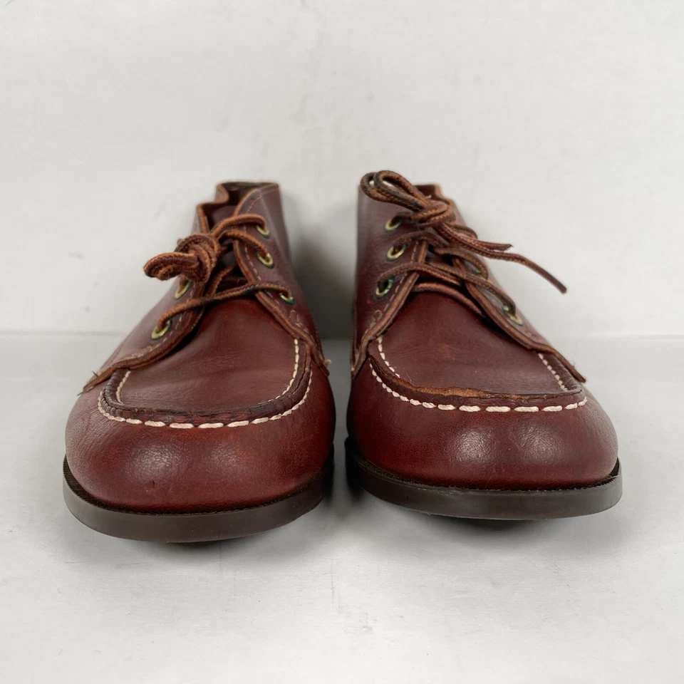 Vintage Sebago Campsite Ankle Boots Womens Size 7 N Brown Leather Moc Toe Shoes - Image 3 of 4
