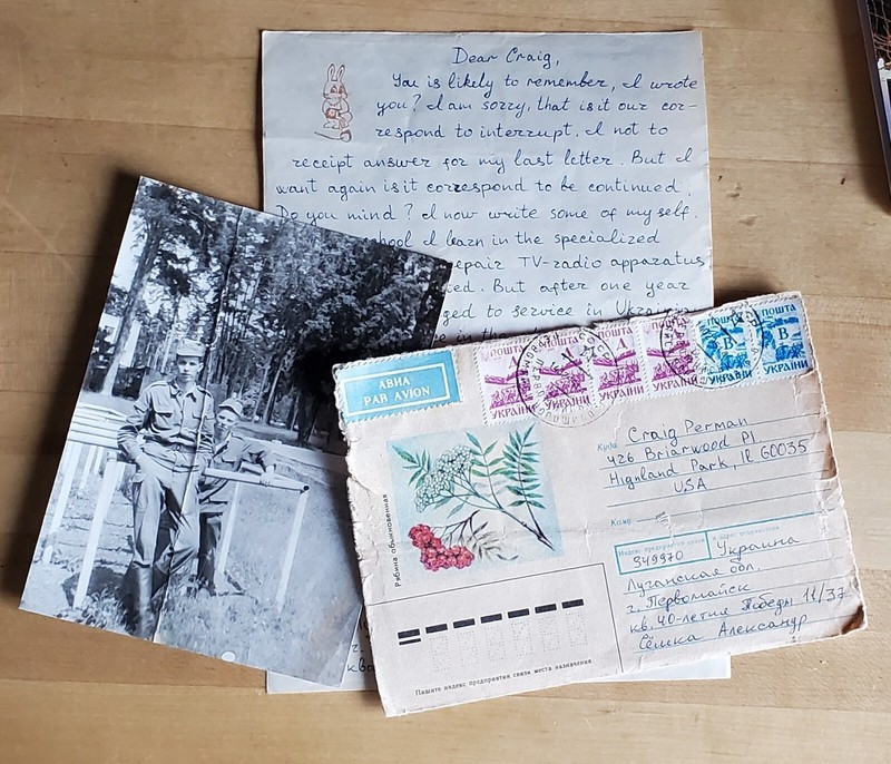 Ukrainian Soldiers Vintage w/Pen Pal Letter 1994 Photo