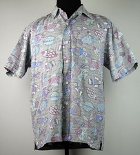 VTG Men's Store at Sears Hawaiian Fish Reverse Print Button-Front S/S Shirt L