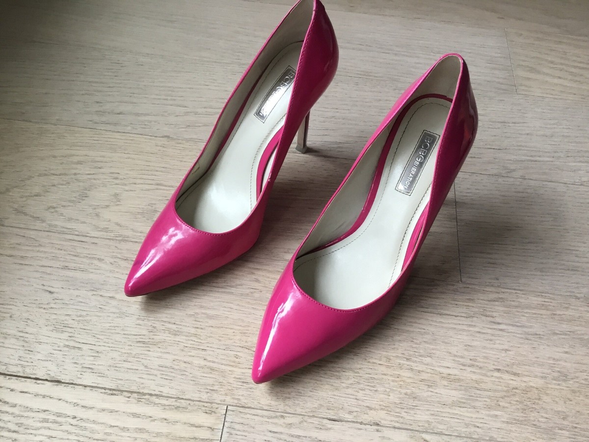 BCBG Hot Pink Faux Leather Pumps Size