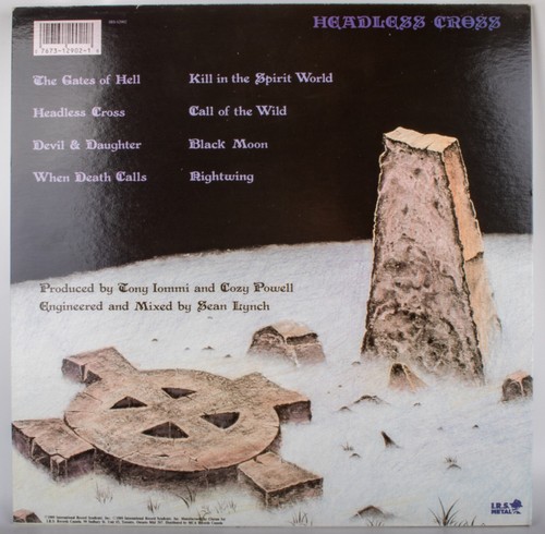 Vintage 1989 Black Sabbath Headless Cross Vinyl Record LP IRS 82002 Mint - Picture 2 of 11