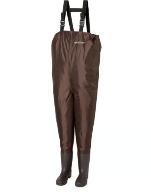 Field & Stream Fishing Chest Wader w/ Shoulder Straps & Boots Multi Sizes -Brown