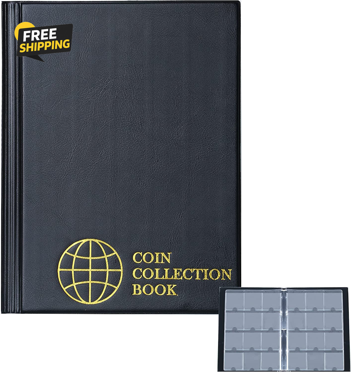 Coin Flip Holder Albums - 120 Pockets 2X2 Inches Coin Storage Books for Coin