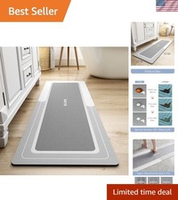Luxury 17"x50" Diatomite Bath Mat Runner - Quick Dry, Non-Slip Stain Resistant