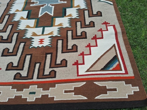 Navajo Navaho Rug Native American Wool Rug Kilim Southwestern Area Rug 5x8 ft - Picture 3 of 5