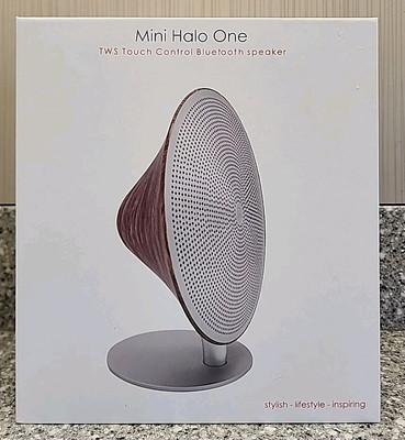 Mini Halo One TWS Touch Control Bluetooth Speaker Walnut G007WT Gingko Design