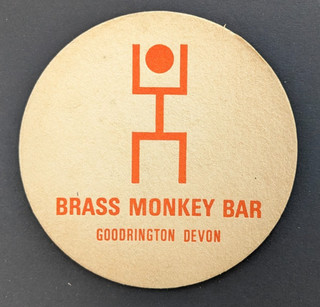 BEER MAT Brass Monkey Bar Goodrington Devon.