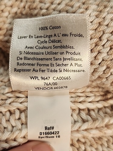 Eddie Bauer Size M Women's Cardigan Single Button closure 100% Cotton Cream - Picture 5 of 10