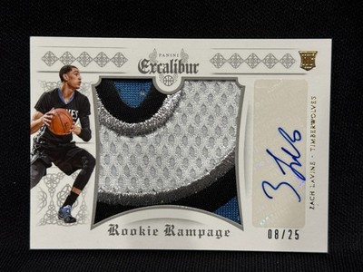 ZACH LAVINE 2014 15 PANINI EXCALIBUR #18 ROOKIE LOGO PATCH AUTO JERSEY # 8/25