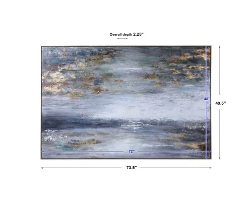 Uttermost 31329 Dawn to Dusk 50" x 74" Oversized Abstract - Gold - Picture 3 of 3