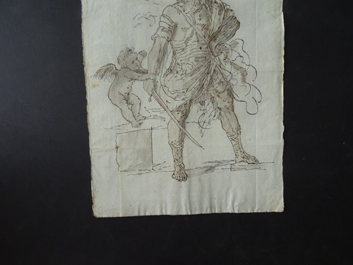 ITALIAN-ROMAN SCHOOL CA. 1700 - CLASSICAL SCENE - FINE INK CIRCLE GAULLI - Picture 9 of 12