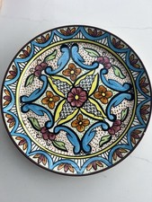 Very large Talavera Mexican Spanish hand painted plate ceramic
