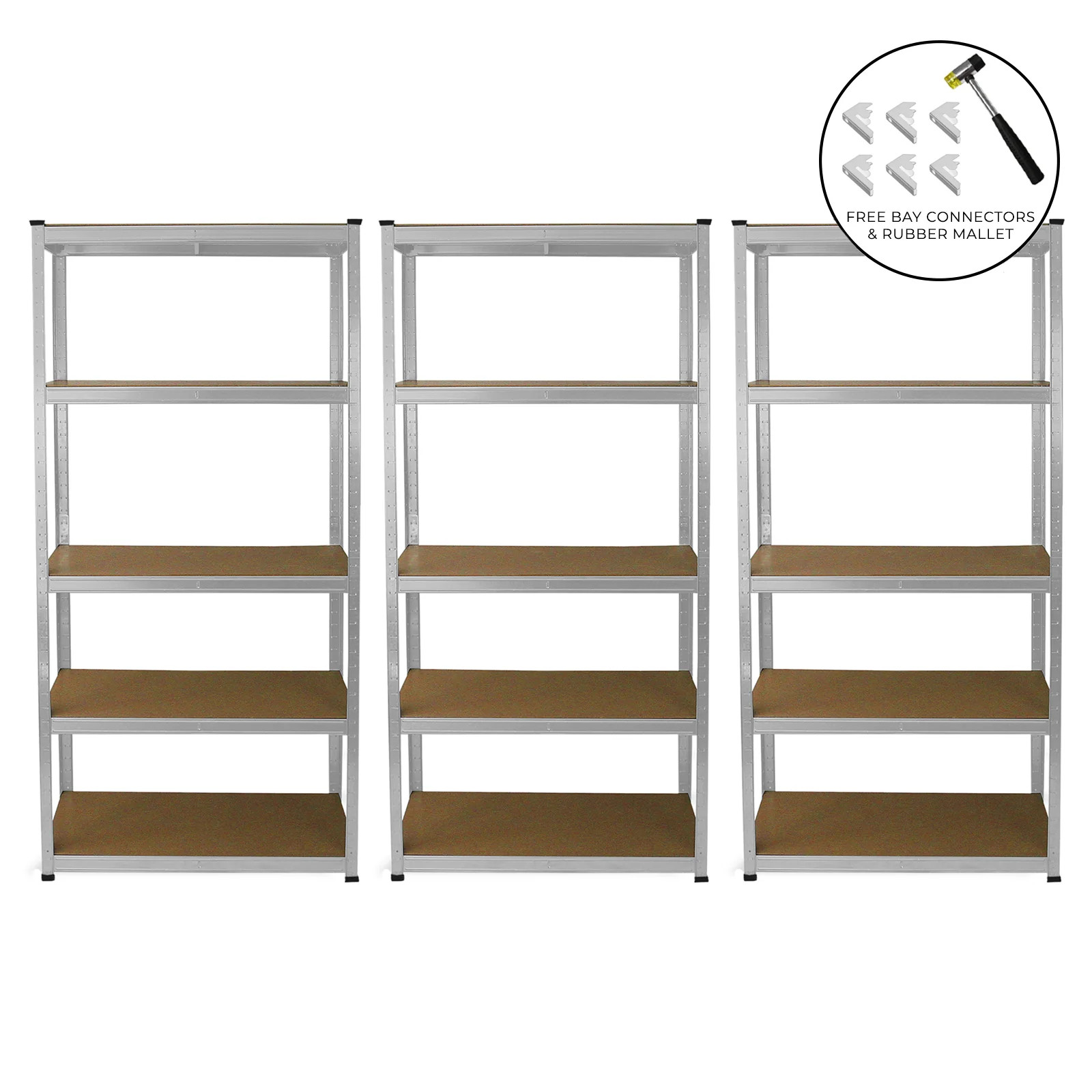 Rayonnage acier industriel lot de 3 etageres de garage en metal