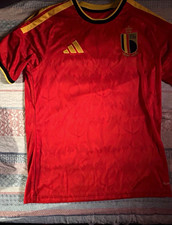 adidas Belgium National Team Soccer Jersey Belgium Red Gold Black Colors