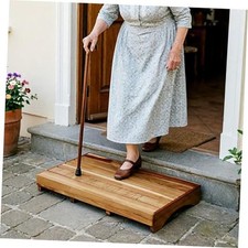 Acacia Wood Bed Step Stool for Adults Elderly Kids, Height 3.5 inches Wooden