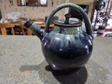 TERRA COTTA Pottery MIXED COLOR GLAZE TEA POT WATER PITCHER BARBADOS