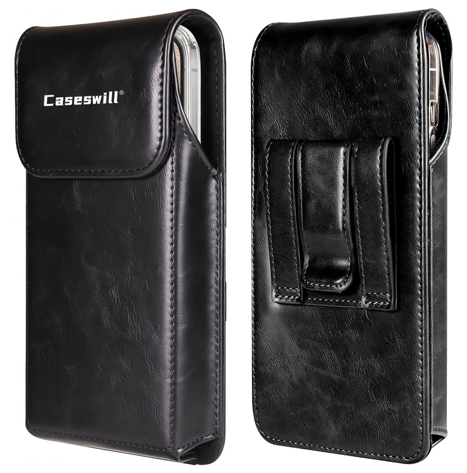 For iPhone Air 17 16E 16 15 14 13 12 11 Pro Max Case Leather Pouch Belt Holster - Image 4 of 4