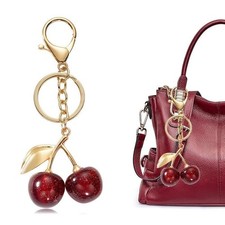 Keychain Cherry Bag Charms Purse Key Chains Women Cute /Red Apple