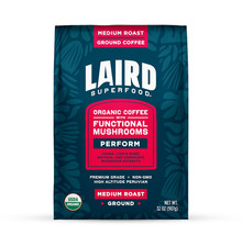Laird Superfood Peruvian Medium Roast Coffee with Functional Mushrooms, Certifie
