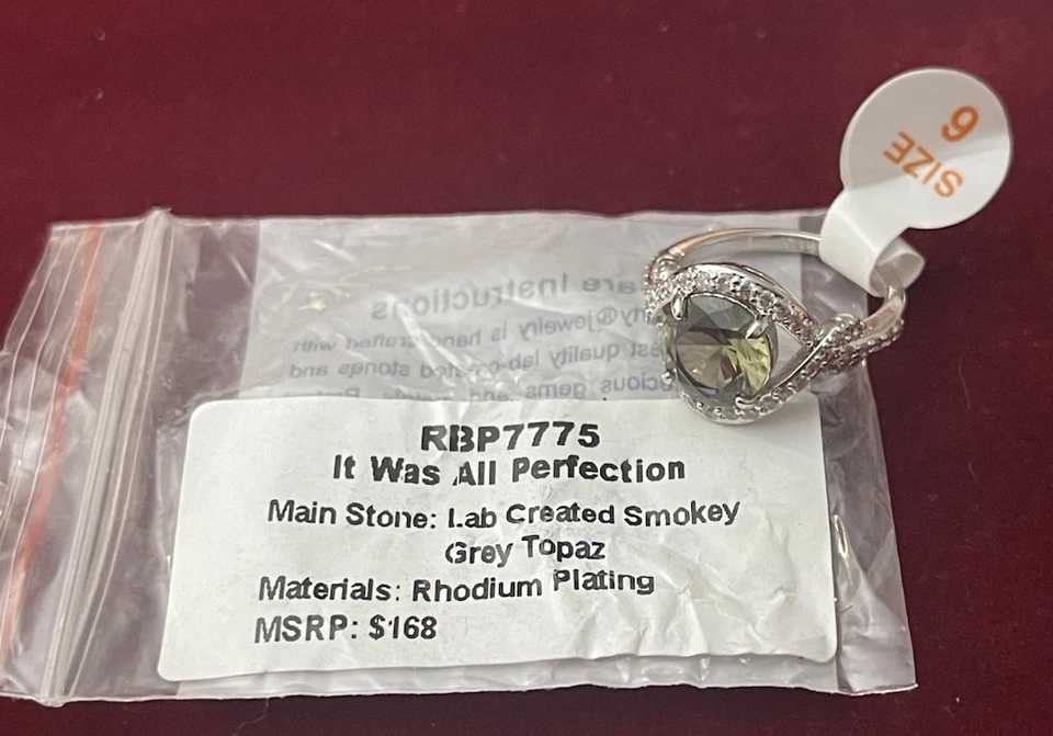 Bomb Party Ring Size9 Rbp7775 It Was All Perfection Lab Created Smokey Topaz Sz6 - Image 4 of 4