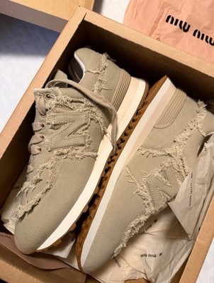 New- NEW BALANCE X MIU MIU 574 DENIM SNEAKERS Size 40/ US 10 | eBay