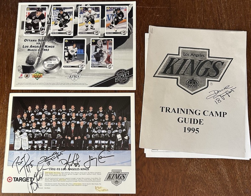LA Kings Autograph Lot Dave Taylor Signed + Team Signed Photo Gretzky Era + UD