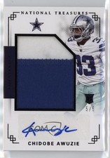 2017 Panini National Treasures Black /5 Chidobe Awuzie #212 Rookie Auto RC