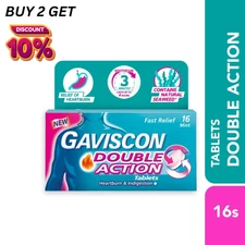 Gaviscon Double Action Antacid Tablets Original - 16 Mint Tablets