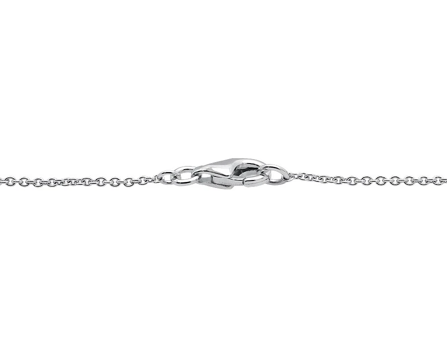 18K White Gold 3/4 Inch Block Genuine Diamond Pendant Charm with 18" Chain .40ct - Image 2 of 4