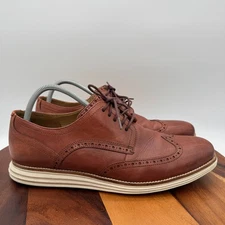 Cole Haan Grand Os Shoes Mens 13 Wingtip Brown Woodbury Hybrid Office Sneakers