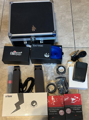 Stigma Tattoo Machine Kit  in Storage Carry Case w/Needles Power Supply Etc NEW