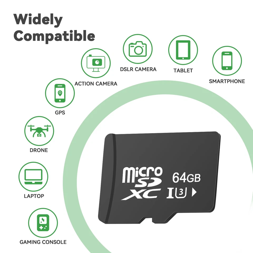LOTE 64G Tarjeta Micro SD Para Smartphone Cámara Portátil GPS Drone Tarjeta de Memoria   Foto 2 de 3