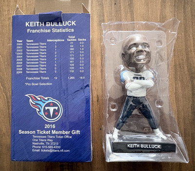2016 Tennessee Titans Keith Bulluck Bobblehead Figure Football Season Ticket b