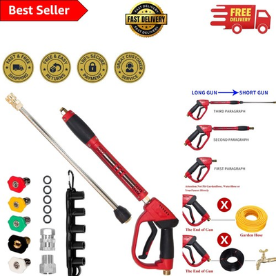 #ad Versatile 5000 PSI Pressure Washer Gun with 40quot; Length and Safety Lock Feature $55.99