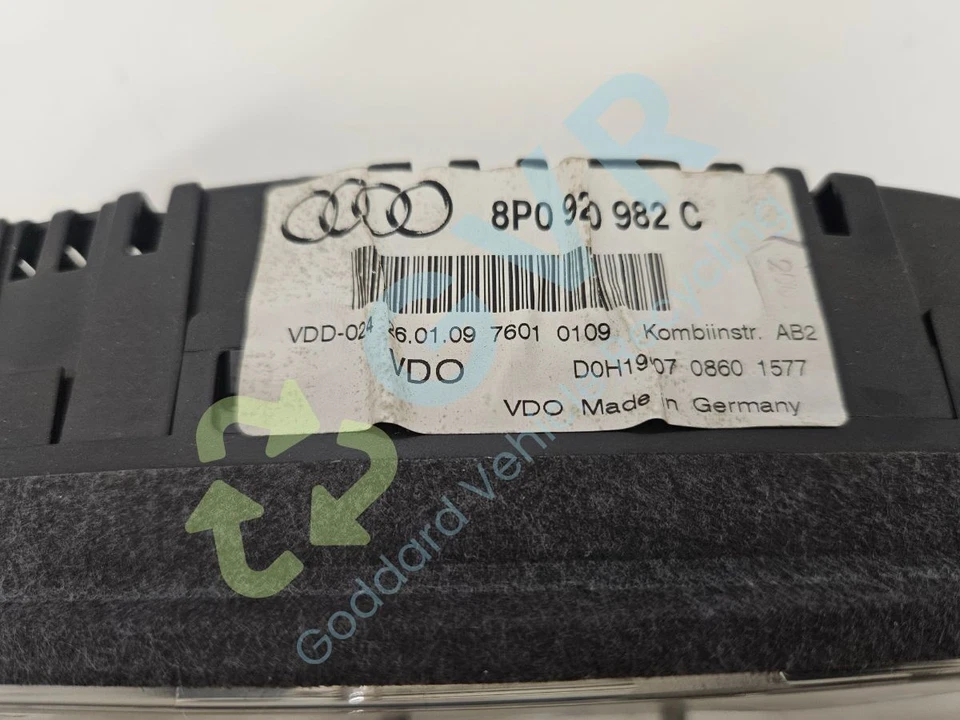 AUDI A3 Se 138 Tdi Speedo Clocks & Rev Counter 8P0920982C - Image 3 of 4