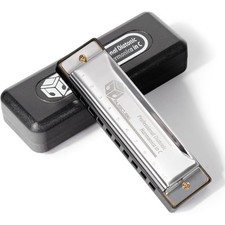 Harmonica Key of C, 10 Holes 20 Tunes Blues Harmonica, Mouth Organ Harp Diatonic