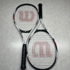 Wilson Fusion XL Black White Sports Equipment Tennis Racquet With Grip 1pr