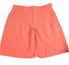 Columbia PFG Fishing Shorts Mens 34/10 Salmon Pink Performance Utility Pocket
