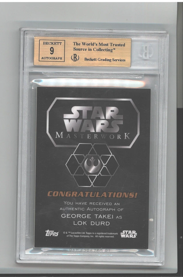 GEM MINT 9.5 Star Wars Masterwork Autograph #/50 George Takei Holofoil Auto - Image 2 of 2