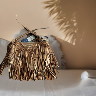 Rebecca Minkoff Finn Cross body ,Clutch  rose gold Fringe NWT