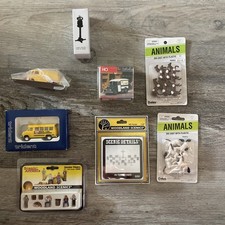 HO Scale Model Railroad Lot Woodland Scenics Boley Trident Vehicles Animals