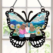 Personalized Butterfly Suncatcher Acrylic Custom Name Mom Daughter Gift