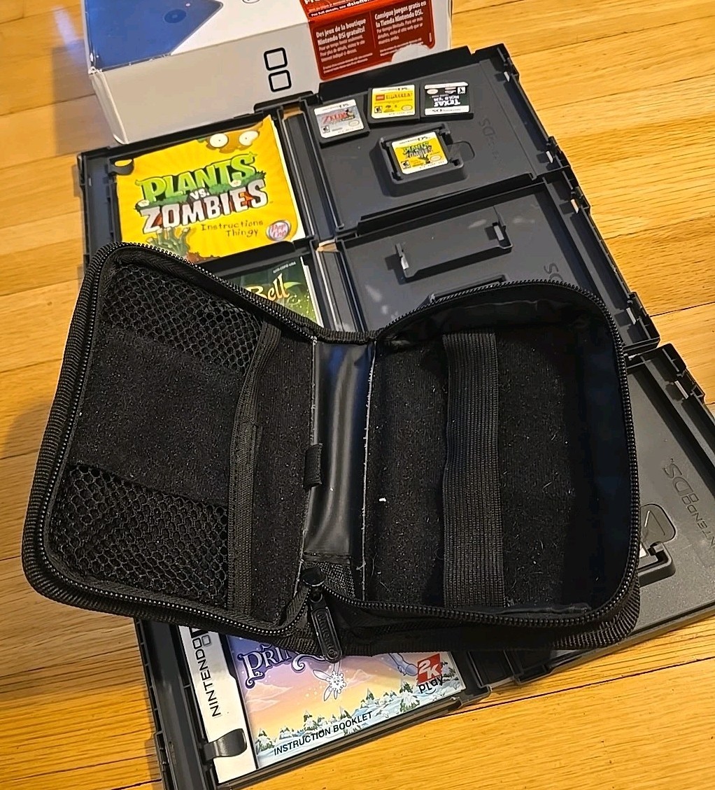 Nintendo DSi Black Handheld System Zelda Lego Plants Vs Zombies