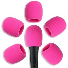6Pcs Microphone Cover Foam Mic Cover Handheld Microphone Windscreen Micro Pink