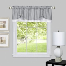 ACHIM Soft Window Darcy Curtain Valance, 58"W x 14"L Pack of 1 , Grey/White