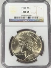 1935-P $1 Peace Silver Dollar NGC MS64 Silver Philadelphia US Coin BETTER DATE!