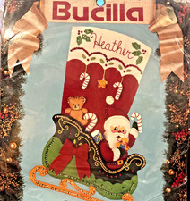 Bucilla " Santa's Surprises " Felt Stocking Kit 18"L Vintage BN Sealed